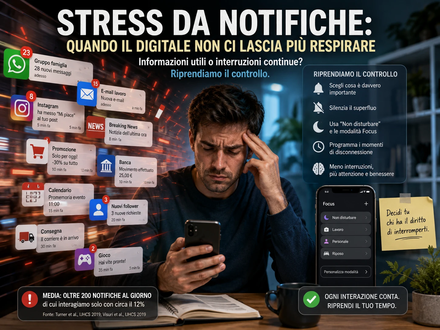 Stress da notifiche: quando il digitale non ci lascia più respirare